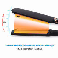 HKM-499795 Infrared Hair Straightener with Touch Control and LED Display, Fast Heating Ceramic Plates