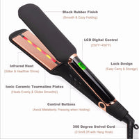 HKM-499795 Infrared Hair Straightener with Touch Control and LED Display, Fast Heating Ceramic Plates