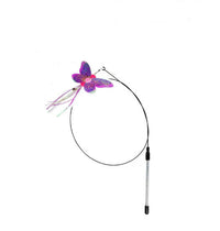 HKM-163987 Insect Series Cat Toy with Roll-Up Steel Wire and Colorful Feathers
