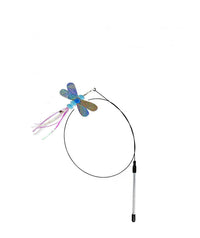 HKM-163987 Insect Series Cat Toy with Roll-Up Steel Wire and Colorful Feathers