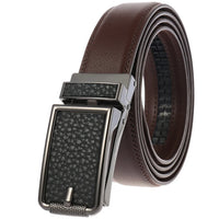HKM-101267 Adjustable Leather Belt with Metal Buckles for Men - Modern Style and Custom Design