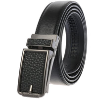 HKM-101267 Adjustable Leather Belt with Metal Buckles for Men - Modern Style and Custom Design