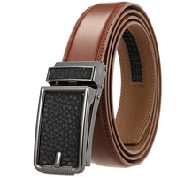 HKM-101267 Adjustable Leather Belt with Metal Buckles for Men - Modern Style and Custom Design