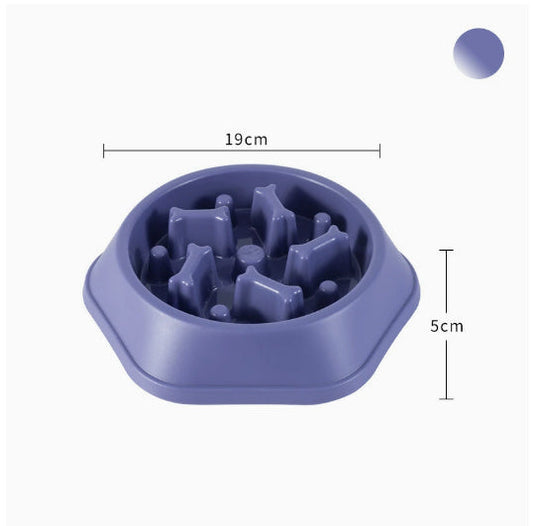 JMT-165258 Bone Shaped Slow Feed Dog Bowl for Choke Prevention, Made from Durable Plastic