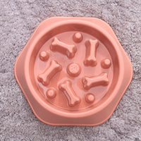 HKM-977235 Bone Shaped Slow Feed Dog Bowl for Choke Prevention, Made from Durable Plastic
