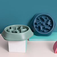 HKM-977235 Bone Shaped Slow Feed Dog Bowl for Choke Prevention, Made from Durable Plastic