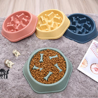 HKM-977235 Bone Shaped Slow Feed Dog Bowl for Choke Prevention, Made from Durable Plastic