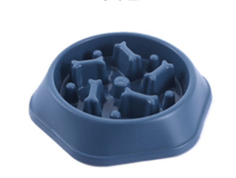 JMT-165258 Bone Shaped Slow Feed Dog Bowl for Choke Prevention, Made from Durable Plastic