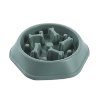 HKM-977235 Bone Shaped Slow Feed Dog Bowl for Choke Prevention, Made from Durable Plastic