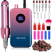 HKM-447827 Portable Rechargeable Nail Polishing Machine with Long Standby Time and High Power, Available in Champagne, Green, and Blue