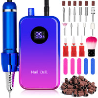 HKM-447827 Portable Rechargeable Nail Polishing Machine with Long Standby Time and High Power, Available in Champagne, Green, and Blue