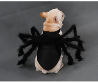 HKM-449235 Plush Spider Costume for Pets ¨C Black Horror Simulation Dress for Dogs and Cats, Size S, M