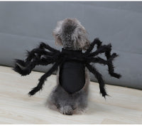 HKM-449235 Plush Spider Costume for Pets ¨C Black Horror Simulation Dress for Dogs and Cats, Size S, M