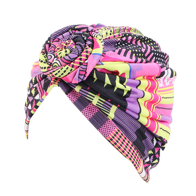 HKM-601555 African Pattern Cotton Turban Headwrap for Women