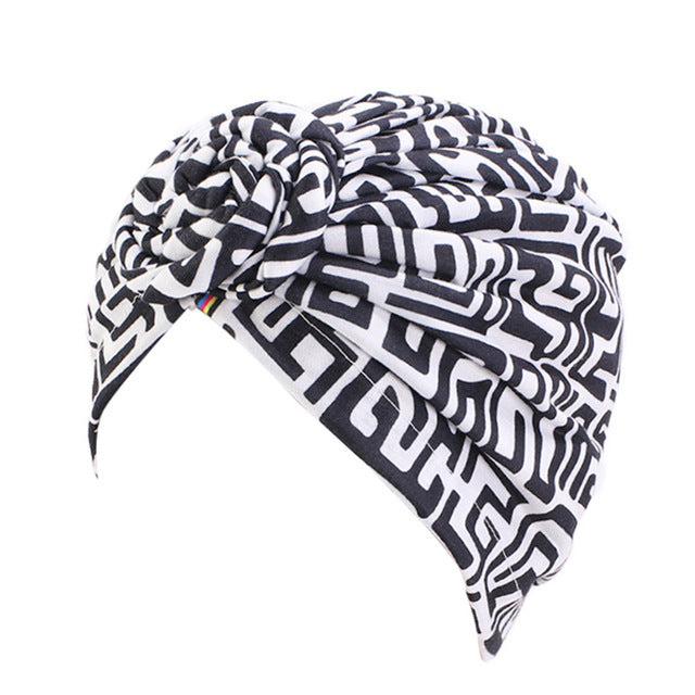 HKM-601555 African Pattern Cotton Turban Headwrap for Women