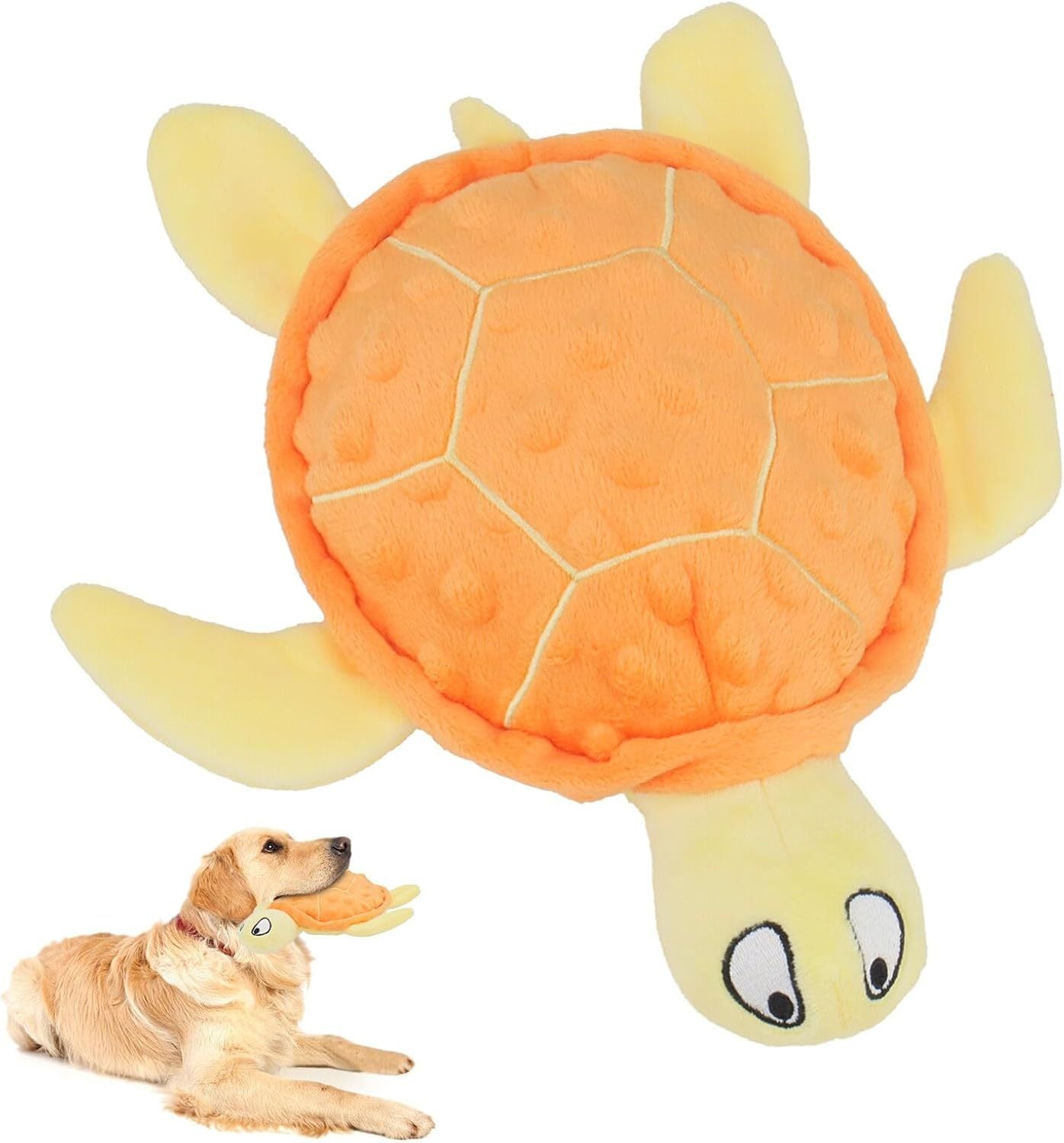 HKM-161683 Interactive Squeaky Sea Turtle Plush Toy for Small Dogs - Durable, No Stuffing, Ideal for Indoor Play and Teething Relief