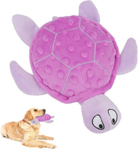 HKM-161683 Interactive Squeaky Sea Turtle Plush Toy for Small Dogs - Durable, No Stuffing, Ideal for Indoor Play and Teething Relief