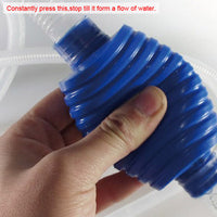 HKM-008851 Semi-Automatic Fish Tank Water Change Pump - 140cm Plastic Sand Washer in White and Blue