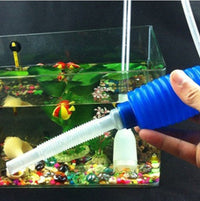 HKM-008851 Semi-Automatic Fish Tank Water Change Pump - 140cm Plastic Sand Washer in White and Blue