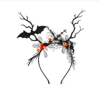HKM-715667 Halloween Bat and Pumpkin Headband for Festive Celebrations