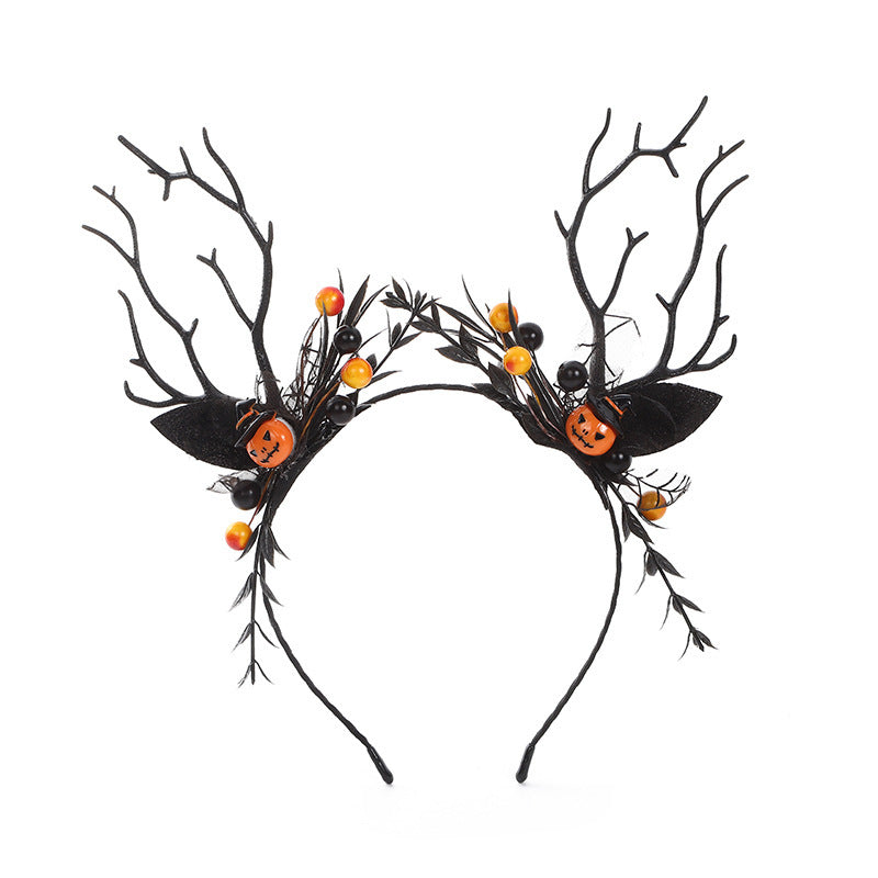 HKM-715667 Halloween Bat and Pumpkin Headband for Festive Celebrations