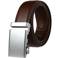 HKM-886547 Adjustable Automatic Leather Belt for Men - Versatile Business and Casual Style, Model LY33-77783-1