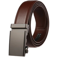 HKM-886547 Adjustable Automatic Leather Belt for Men - Versatile Business and Casual Style, Model LY33-77783-1
