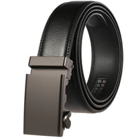 HKM-886547 Adjustable Automatic Leather Belt for Men - Versatile Business and Casual Style, Model LY33-77783-1