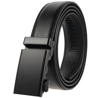HKM-886547 Adjustable Automatic Leather Belt for Men - Versatile Business and Casual Style, Model LY33-77783-1