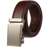 HKM-886547 Adjustable Automatic Leather Belt for Men - Versatile Business and Casual Style, Model LY33-77783-1