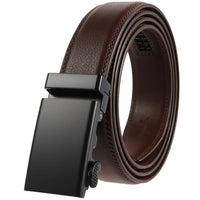 HKM-886547 Adjustable Automatic Leather Belt for Men - Versatile Business and Casual Style, Model LY33-77783-1
