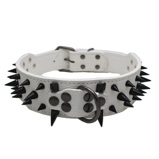HKM-292947 Explosion-Proof Bite-Resistant Pet Collar - Adjustable PU Material, Model CL072BK