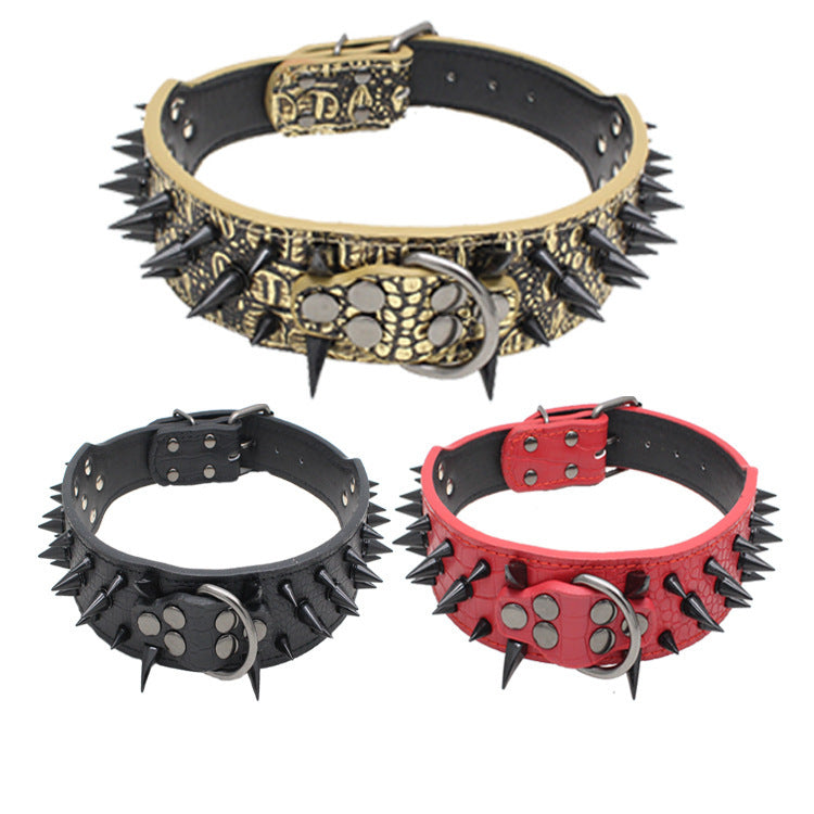 HKM-292947 Explosion-Proof Bite-Resistant Pet Collar - Adjustable PU Material, Model CL072BK