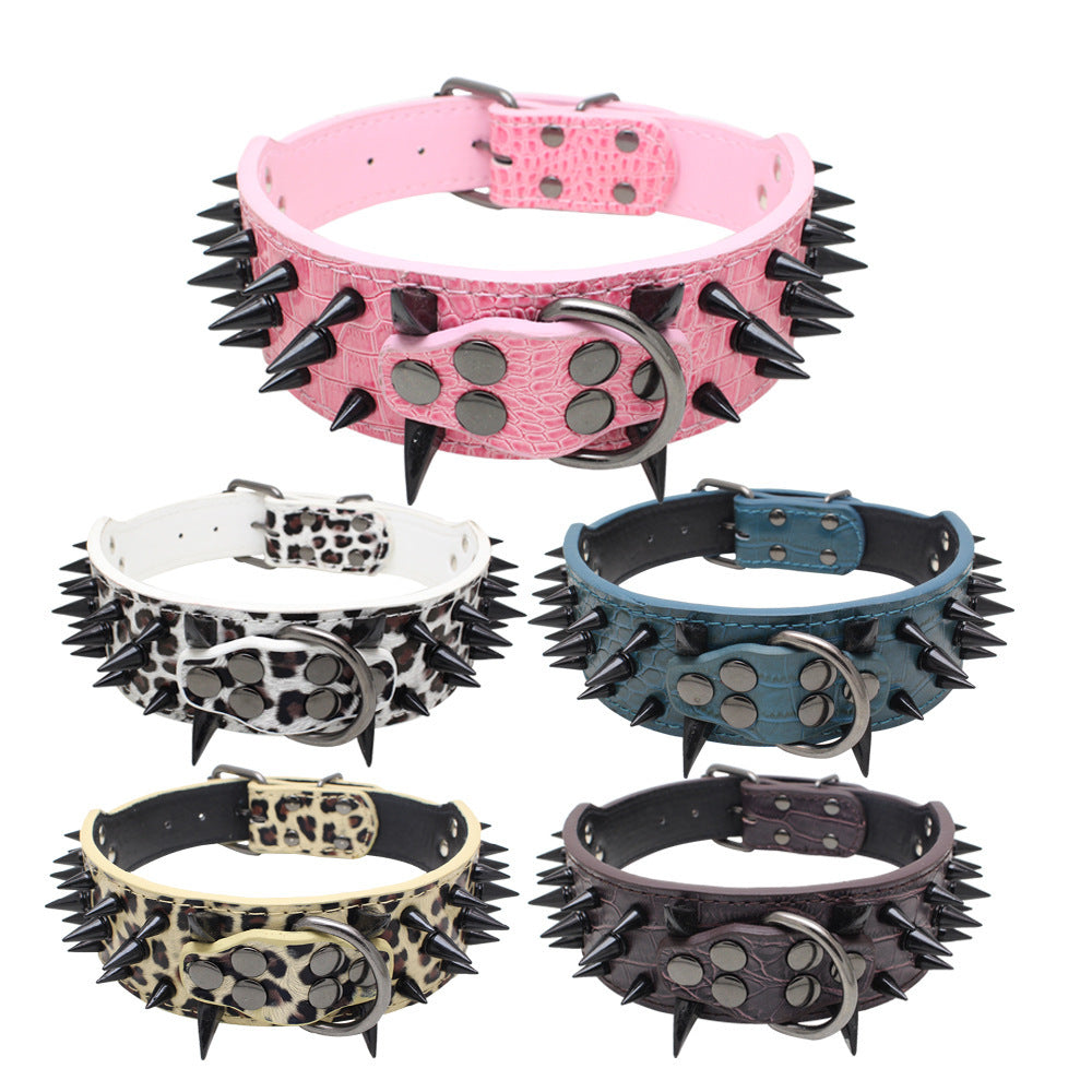 HKM-292947 Explosion-Proof Bite-Resistant Pet Collar - Adjustable PU Material, Model CL072BK