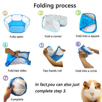 HKM-517651 Portable Playpen for Small Animals - Foldable Exercise Tent with Breathable Mesh Design for Indoor and Outdoor Use