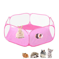 HKM-517651 Portable Playpen for Small Animals - Foldable Exercise Tent with Breathable Mesh Design for Indoor and Outdoor Use