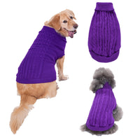 HKM-223635 Solid Color Acrylic Dog Sweater for Small Breeds - Fits XS to 3XL