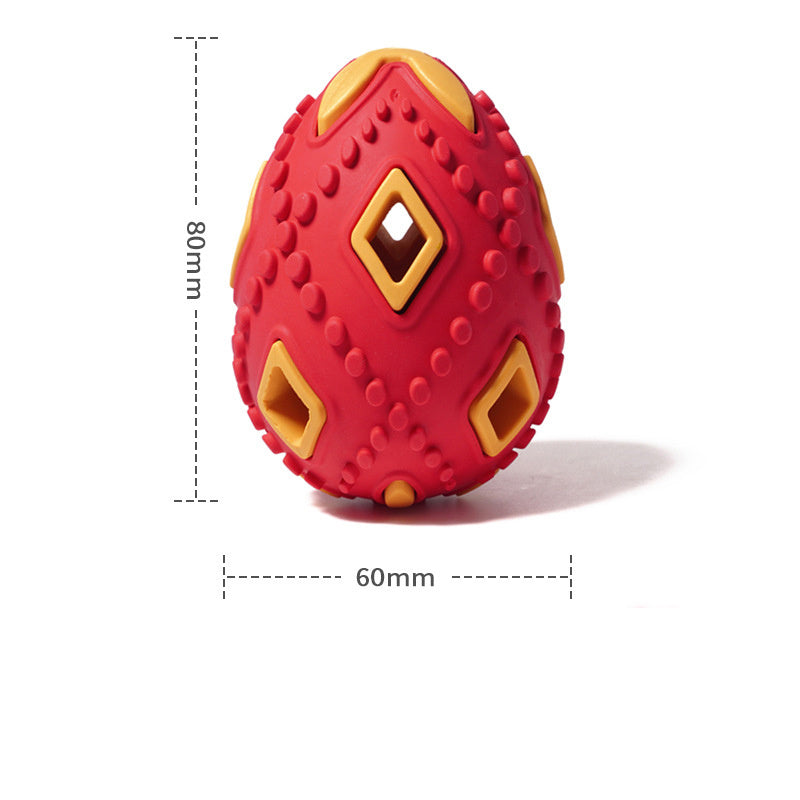 HKM-291603 Interactive Egg-Shaped Puppy Teething Chew Toy with Treat Dispenser