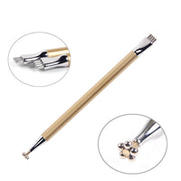 HKM-576595 Metal Flower Magnetic Nail Art Pen for Cat Eye Effects - Dual Use Design, 14.2cm