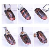HKM-576595 Metal Flower Magnetic Nail Art Pen for Cat Eye Effects - Dual Use Design, 14.2cm