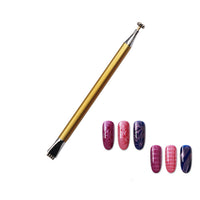 HKM-576595 Metal Flower Magnetic Nail Art Pen for Cat Eye Effects - Dual Use Design, 14.2cm
