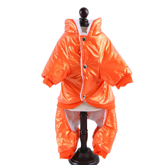 HKM-906835 Windproof Down Jacket for Dogs - Cozy Cotton Outfit in Blue, Black, or Orange, Sizes S to XXL