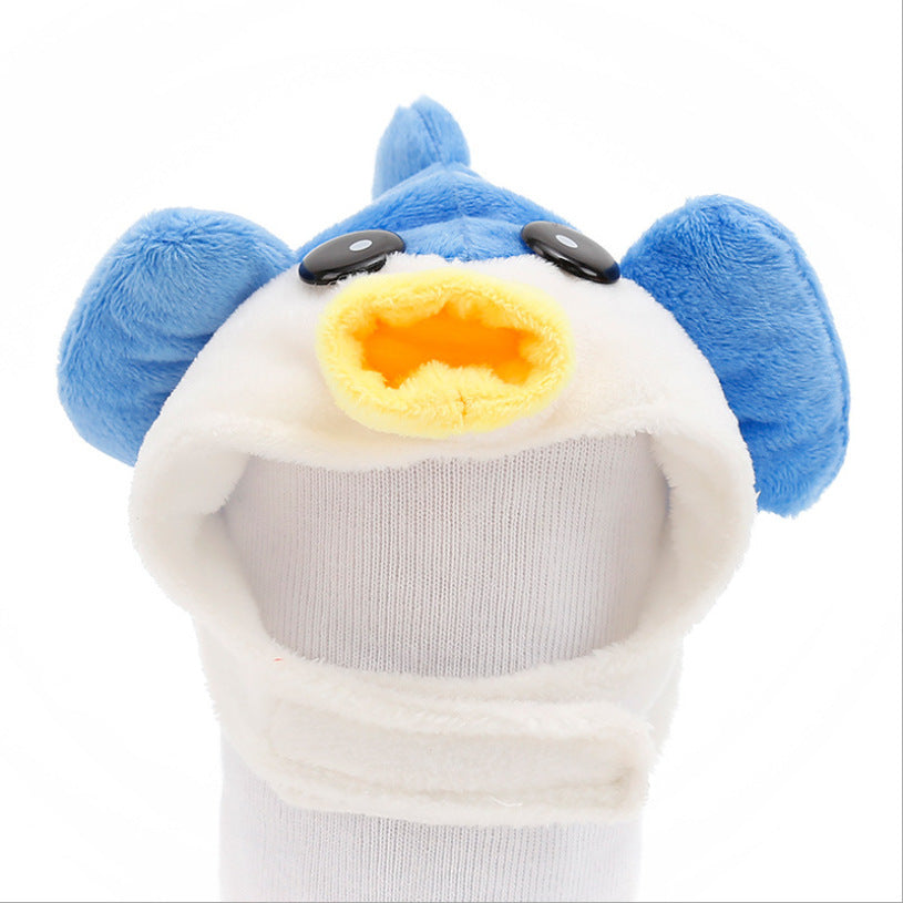 HKM-176531 Cartoon Animal Headgear for Pets - Plush Double-Sided Velvet Hats in Various Styles and Sizes