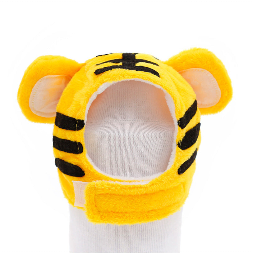 HKM-176531 Cartoon Animal Headgear for Pets - Plush Double-Sided Velvet Hats in Various Styles and Sizes