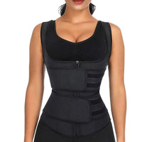 HKM-133075 Double Waist Corset Vest for Body Shaping and Support in Polyester Fiber