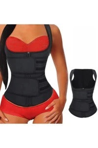 HKM-133075 Double Waist Corset Vest for Body Shaping and Support in Polyester Fiber