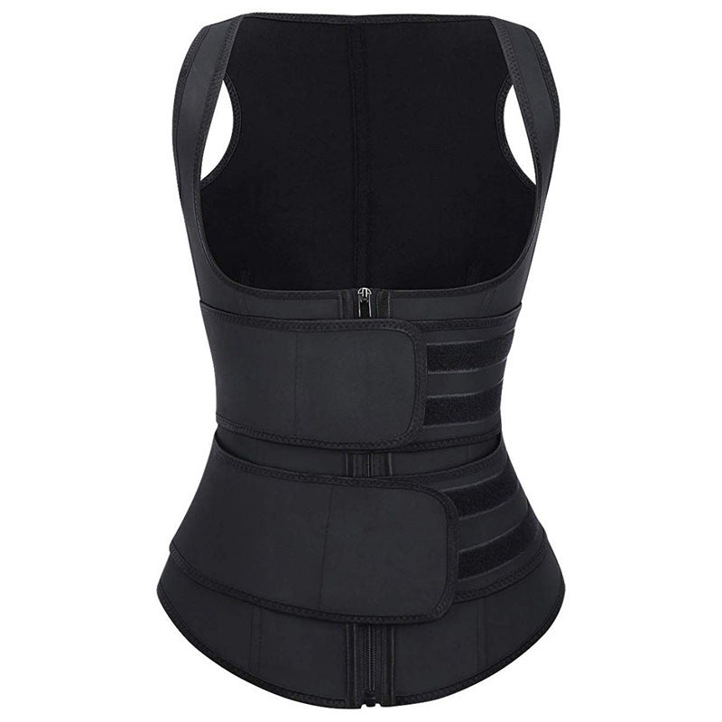 HKM-133075 Double Waist Corset Vest for Body Shaping and Support in Polyester Fiber