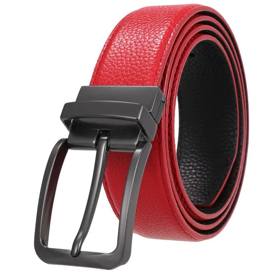 HKM-359955 Explosive Pin Buckle Leather Belt - Top Layer Material, Model LY35-ZZ4020-5