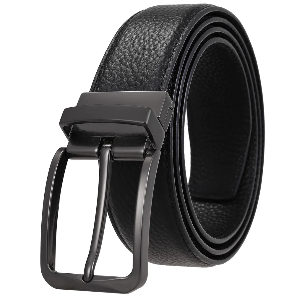 HKM-359955 Explosive Pin Buckle Leather Belt - Top Layer Material, Model LY35-ZZ4020-5