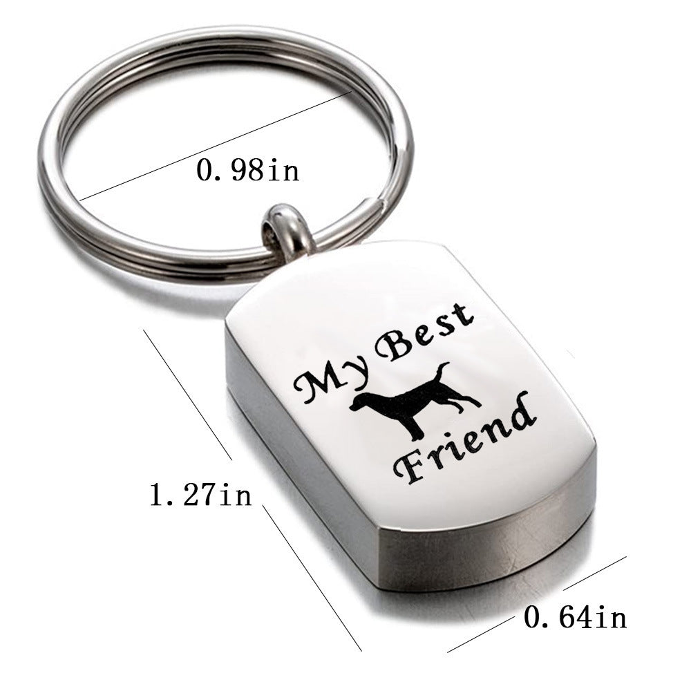 HKM-943699 Stainless Steel Aromatherapy Perfume Bottle Pendant - My Best Fur Friend Design